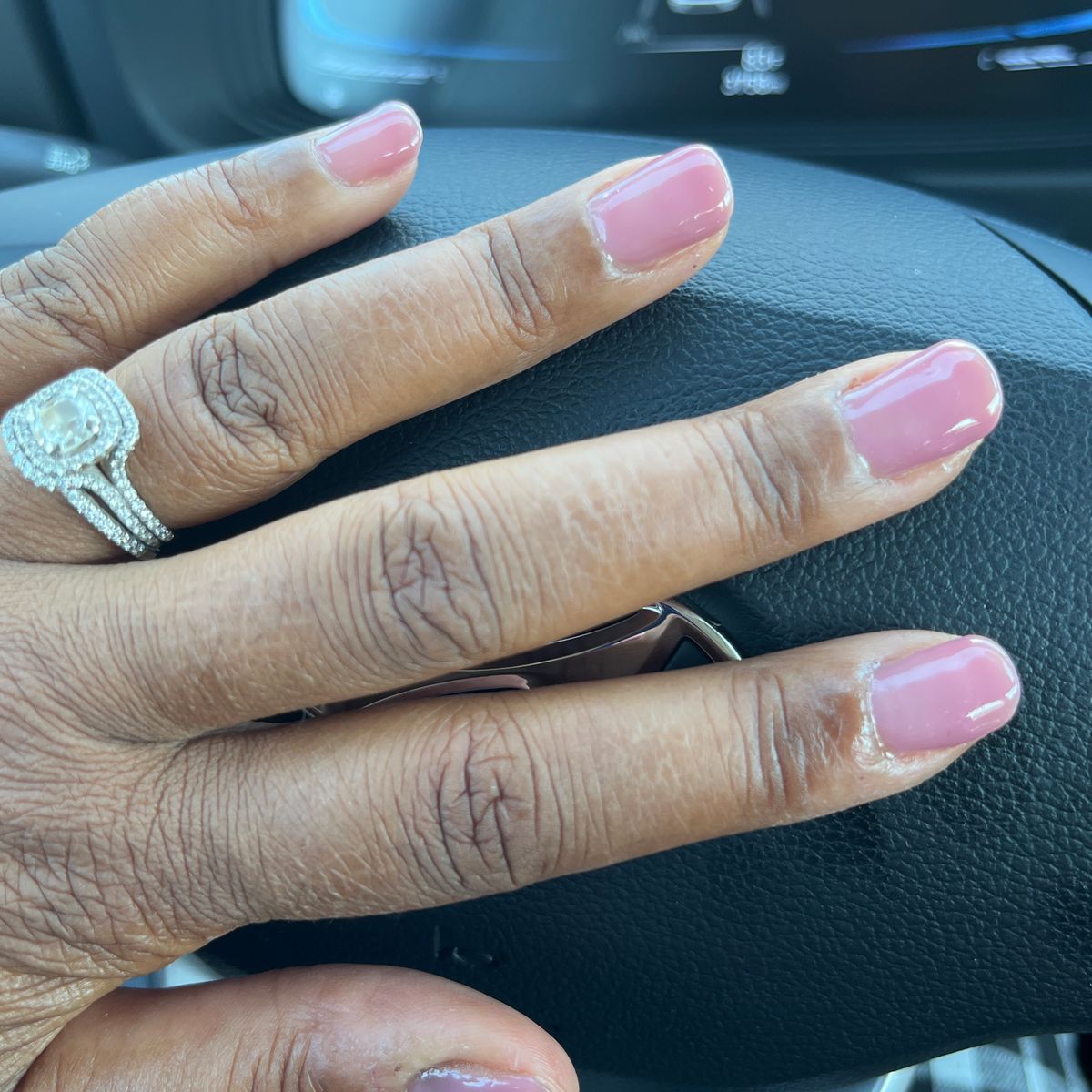 Simple glossy pink gel manicure from SD Nails & Spa, Seattle